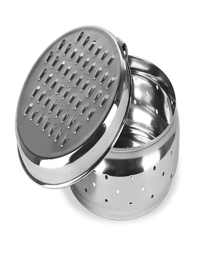 Devera Stainless Steel Vegetable Grater with Storage Container Spill Free with Kitchen Vegetables Veggies Potato Fruits Ginger Slicer Tool Box for Cheese Carrots Cucumber Cheese Carrots (Large) - Image 5